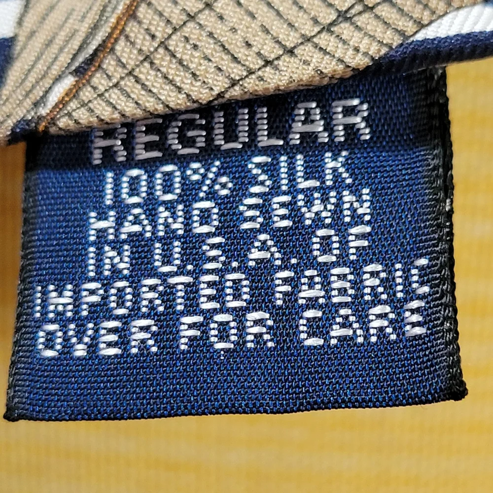Lands' End Silk Necktie Hand Sewn Nautical Sailboats Coastal Preppy ~ GUC ~ 80s